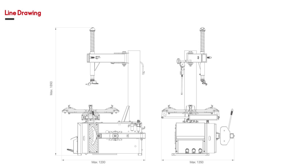 ماكينة فك وتركيب برايت صيني ملاكي نصف اوتوماتيك LC870N