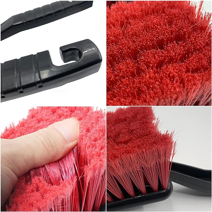 BROTHERS Red Car Wheel Long Handled Soft Brush For Car Washing