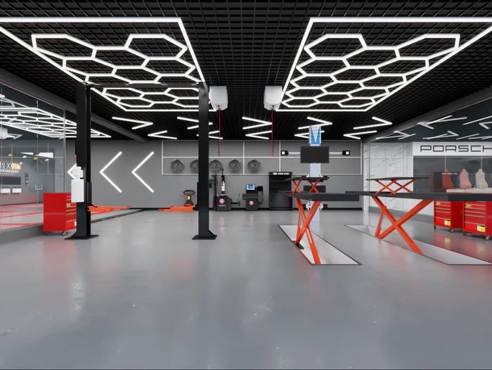 GNENG ZT1028 15PCs Hexagons Lighting System For Car Detailing & Washing Workshop