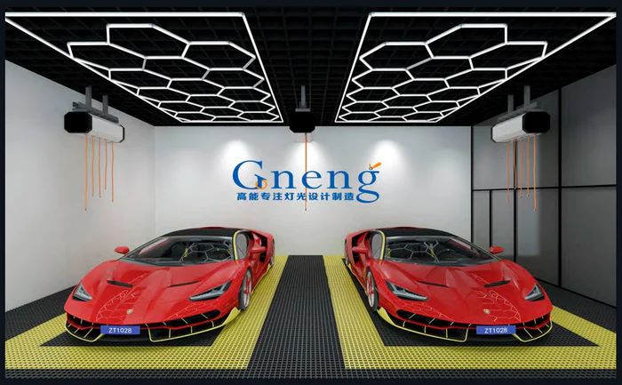 GNENG ZT6028 14PCs Hexagons Lighting System For Car Detailing & Washing Workshop