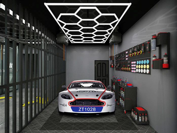 GNENG ZT6028 14PCs Hexagons Lighting System For Car Detailing & Washing Workshop