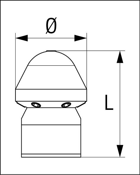 MV Reaction Sewer Nozzle 300 Bar 6 Holes 1/2 Inch