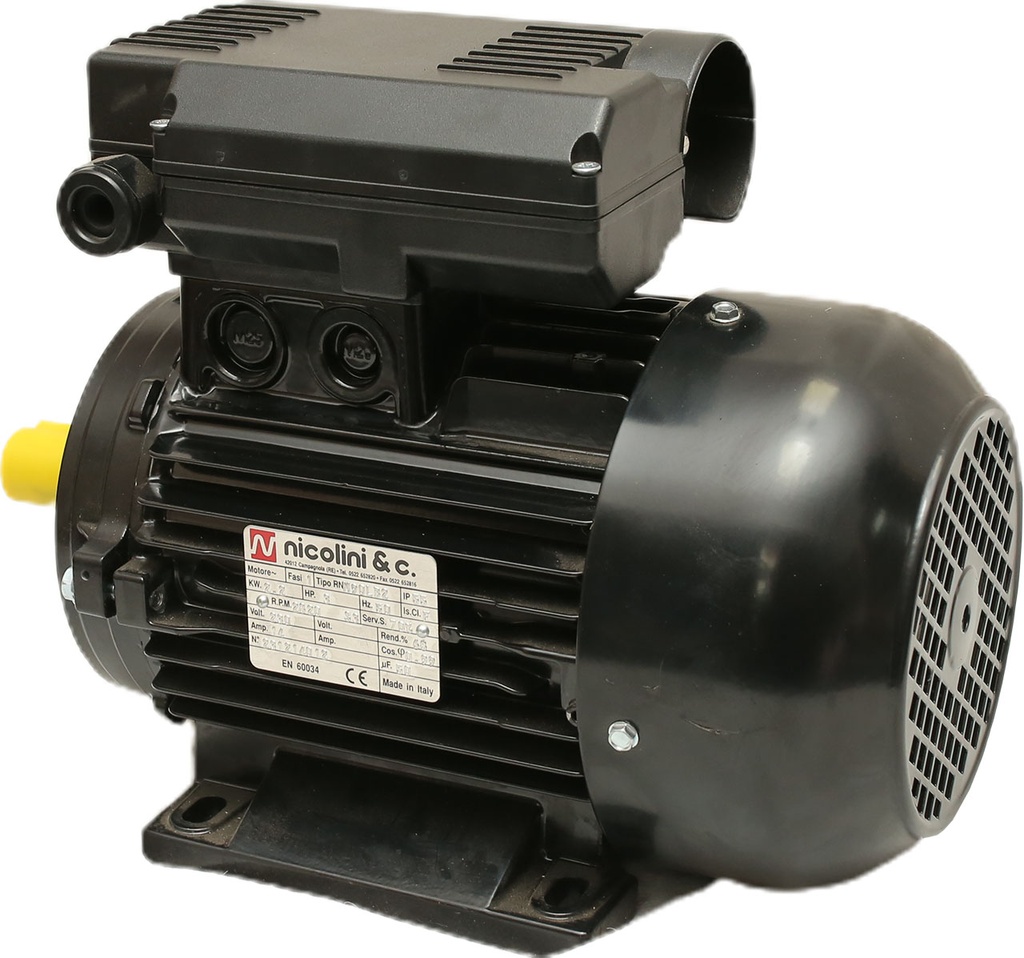 NICOLINI Male Shaft Electric Motor 2-Poles 2.2kW 3HP 3000Rpm 220V (Black)