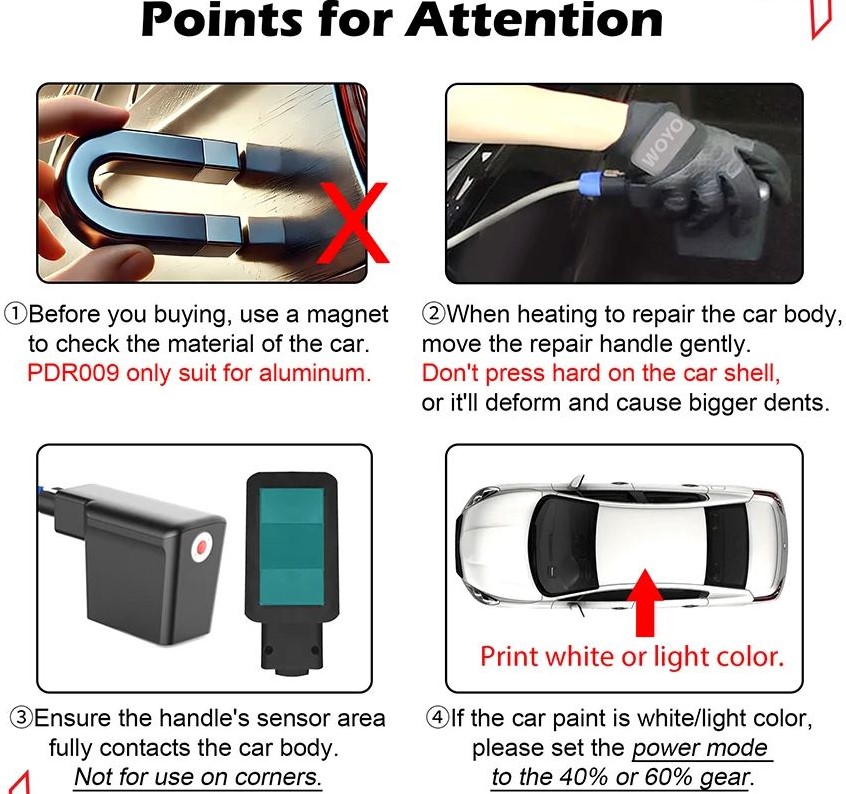 WOYO PDR009 Paintless Dent Repair Tool for Aluminum Car Bodies Only