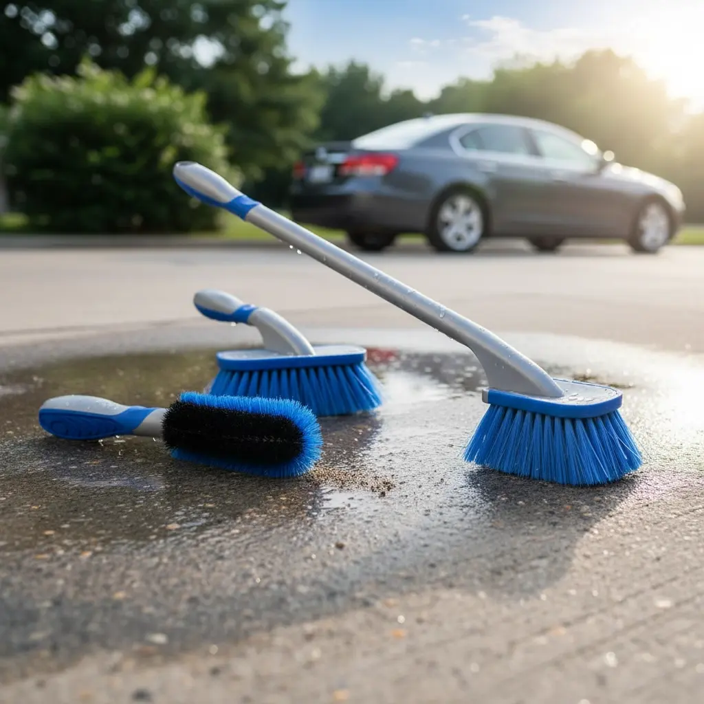 BROTHERS 3 Pcs Brushes Set For All Car Parts طقم فرش برازرز 3 قطع لون ازرق لتنظيف جميع اجزاء السيارة BR/TYRE BRUSH 3PCS SET