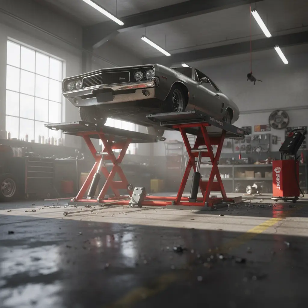 BRIGHT 3 Ton Low-Profile Scissor Lift OMEGA 300EW كوريك مقص برايت 3 طن ارتفاع 1000 مم BRIGHT/OMEGA 300EW