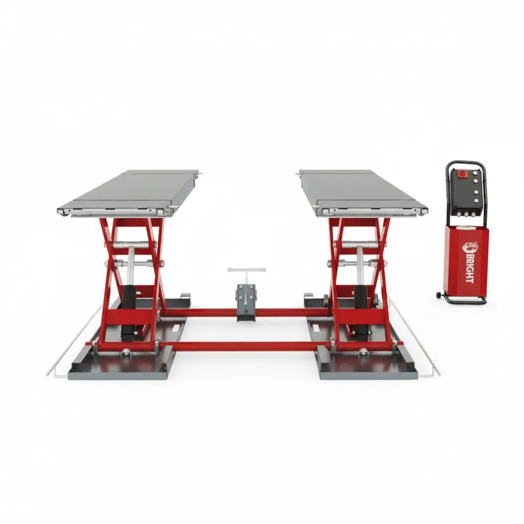 BRIGHT 3 Ton Low-Profile Scissor Lift OMEGA 300EW كوريك مقص برايت 3 طن ارتفاع 1000 مم BRIGHT/OMEGA 300EW