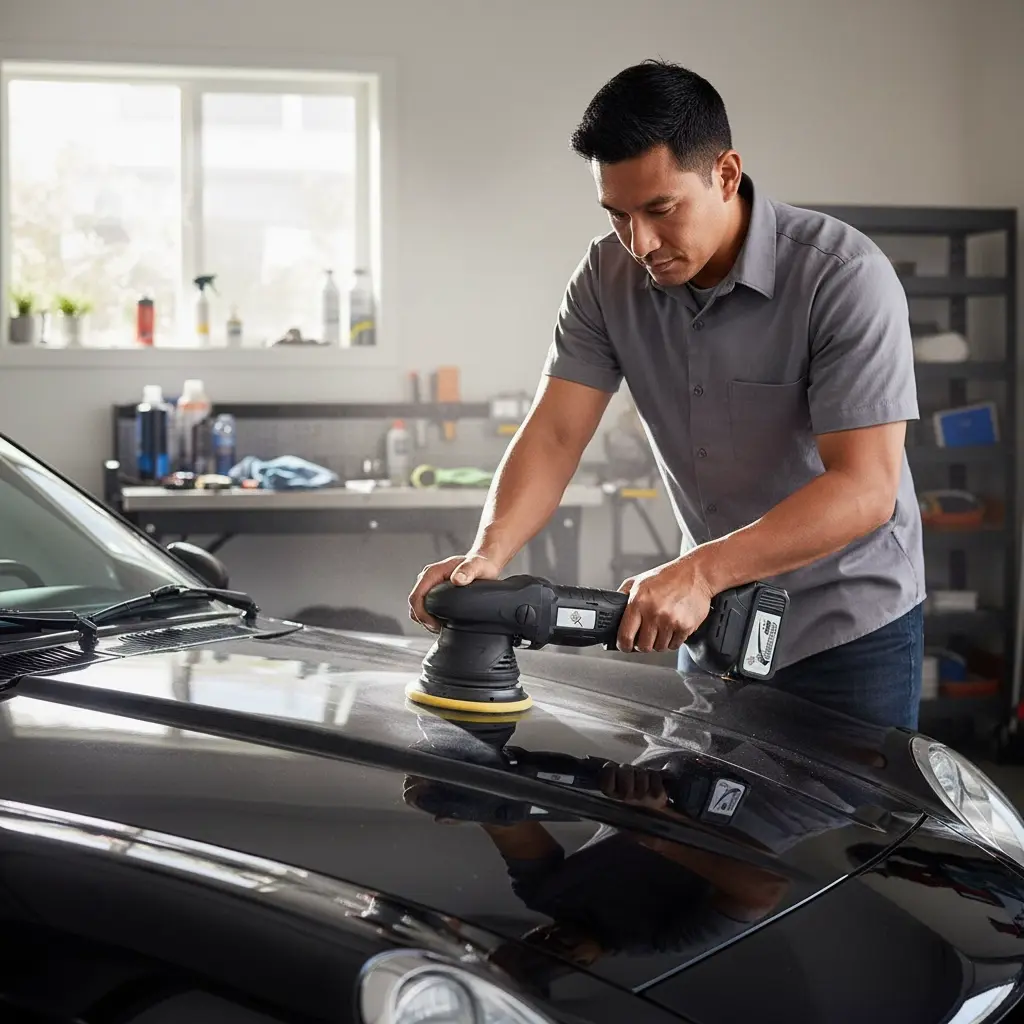 BROTHERS BIG BATTERY POLISHER Dual Action Cordless Polisher With 3 Battery 21V 5 Inch 15mm Throw صاروخ تلميع بالبطارية برازرز (دول اكشن) 5 بوصة مع 3 بطاريات 21 فولت BR-BIG BATTERY POLISHER