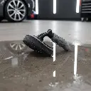 BROTHERS Curved Tire Polishing Brush With 2 Sponge يد بلاستيك برازرز لون رمادي لتلميع الكاوتش + 2 سفنجة سوداء BR/TYRE WAX BRUSH