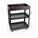 BROTHERS 3 Tier Metal Tools Cart Trolley (Heavy Duty) ترولي برازرز نظام كاركير 2 درج معدن لون اسود * احمر BR/TOOL VEHICLE METAL