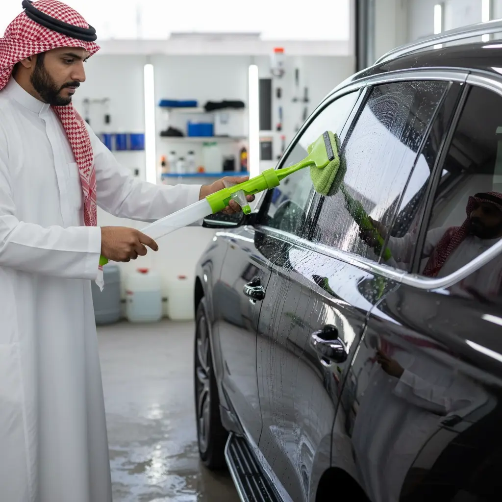 BROTHERS Glass Wiper With Sprayer مساحة زجاج برازرز بيد بلاستيك الوان مختلفة + بخاخة رش BR/T WATER SCRAPING + SPRINKLE