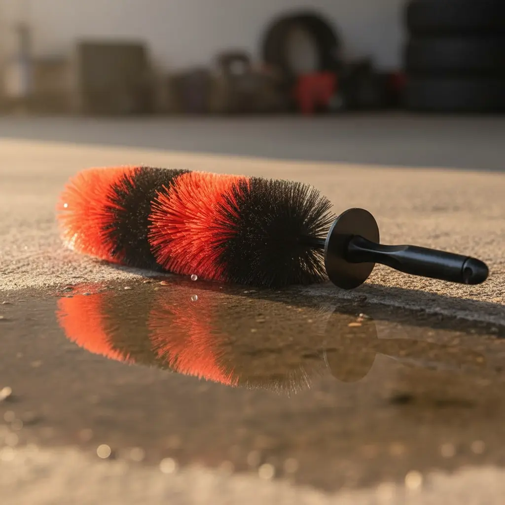 BROTHERS Large Bendable Rim Brush فرشة برازرز اسود*احمر مقاس كبير لتنظيف الموتور و العجل BR/HUB BRUSH XL