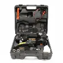 BROTHERS 3in1 Air Compressor With Hydraulic Car Jack Lift 3 Ton With Electric Impact Wrench طقم شنطة شخصي هيفي ديوتي (كوريك تمساح + مسدس فك وربط + كمبروسور) صيني 3 طن يعمل علي ولاعة