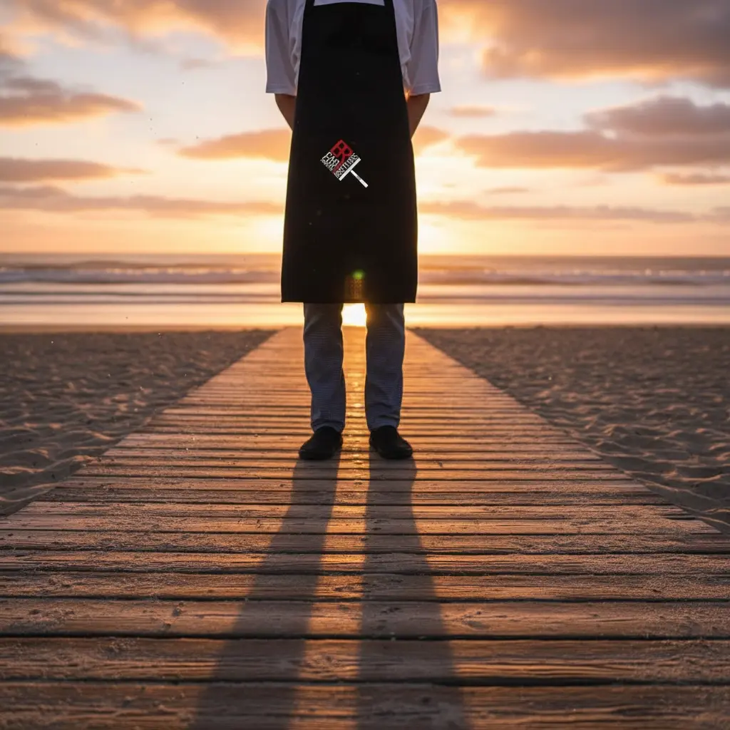 BROTHERS Detailing And Washing Apron بالطو وتوربروف لون اسود للكار كير BR/APRON