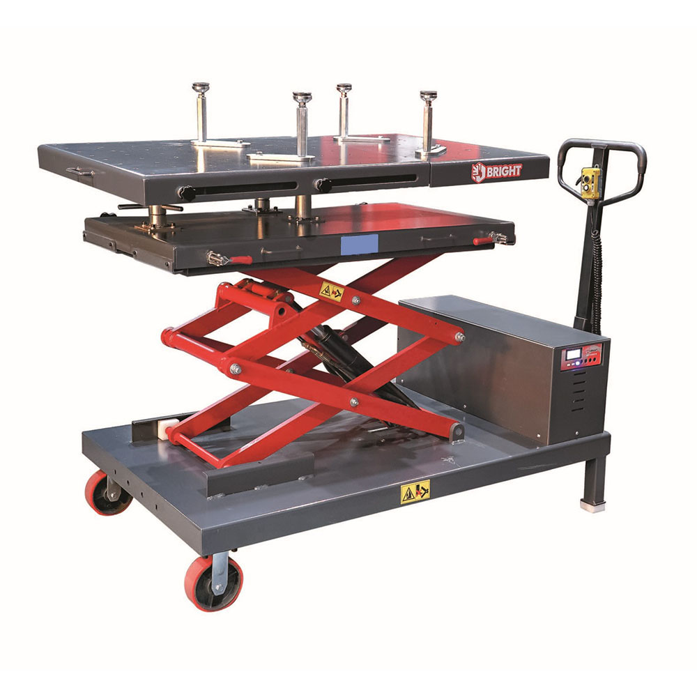 كوريك رفع بطاريات السيارات الكهربائية ماركة برايت موديل MU 1200 - طاولة رفع بطاريات 1.2 طن