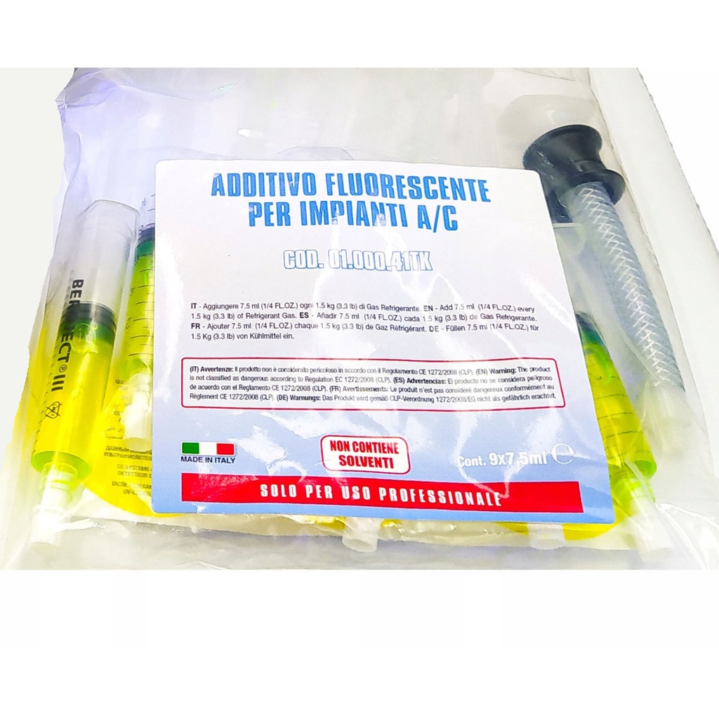 حقن اظهار الاشعة الفوق بنفسجية للكشف عن تسريب التكييف خاص بالمصباح SPIN/UV TORCH REFILLS 9*7.5ml