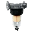 PIUSI CLEAR CAPTOR Fuel & Oil Separator Filter 100 Liter Flow - 5 Micron with Transparent Bowl