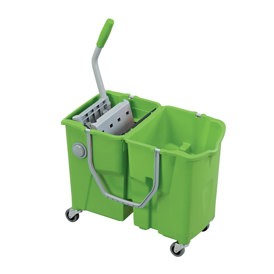 IPC DOLLY-CLEVY Double-Section Cleaning Bucket with Speed/Book Wringer & Drain Plug