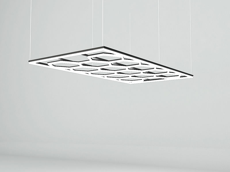 نظام اضاءة كامل لتعليق علي السقف موديل 2 - (14 منطقة اضاءة سداسية الزوايا + المربع الخارجي) BR/ZT-6028 LIGHTING SYSTEM