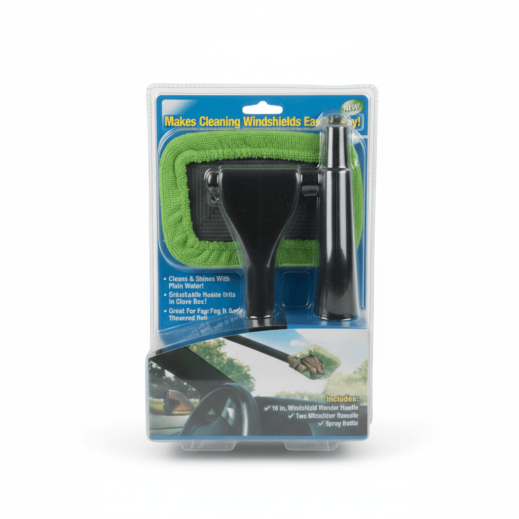 ممسحة تنظيف زجاج السيارة الداخلية مع 2 فوطة مايكروفايبر ماركة برازرز