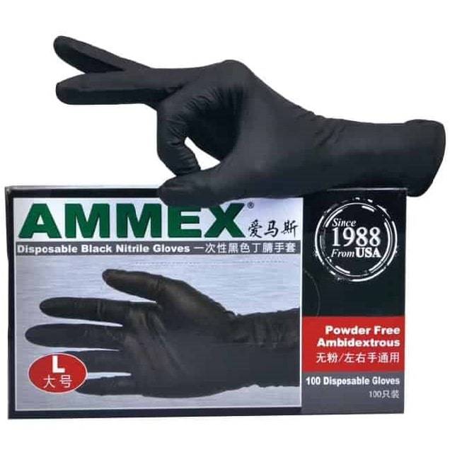 BROTHERS Black Vinyl Gloves Backet - Powder Free 100PCS