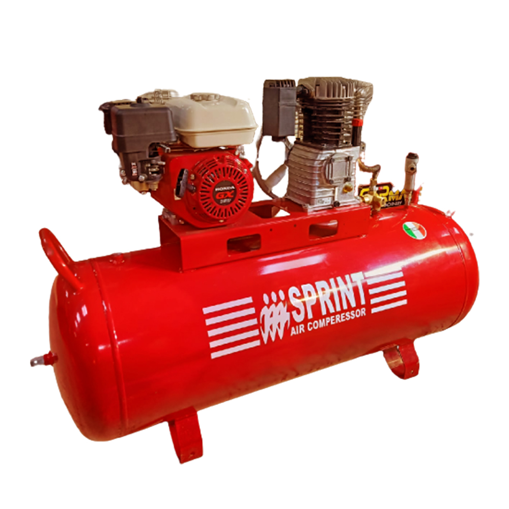 SPRINT B6000-HONDA GX390 Belt Driven Air Compressor Powered by Petrol Engine 10Bar 500Liter 7.5HP