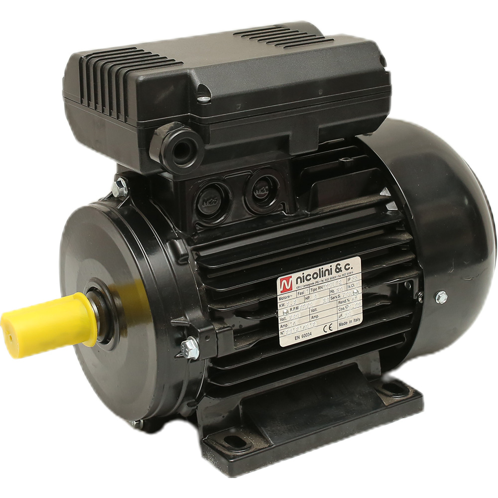NICOLINI Male Shaft Electric Motor 2-Poles 2.2kW 3HP 2800Rpm 220V (Black)