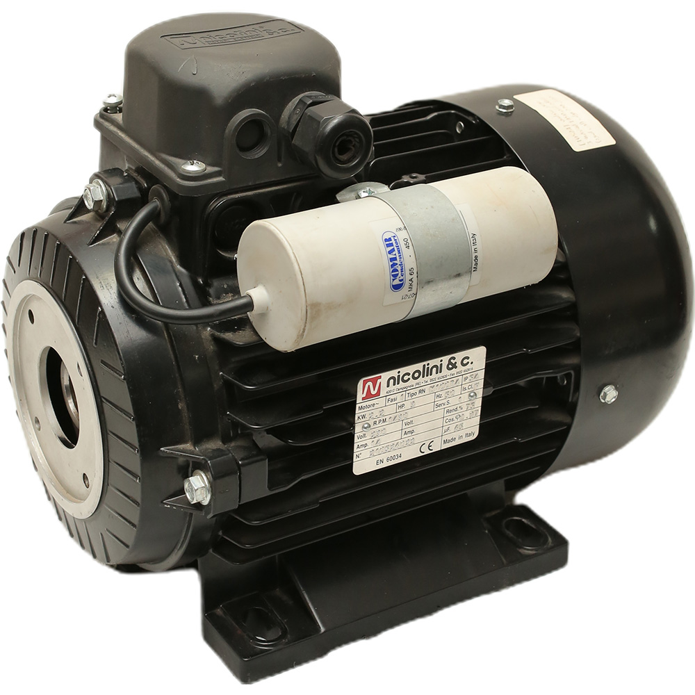 NICOLINI Hollow Shaft Electric Motor 4-Poles 2.2kW 3HP 1450Rpm 220V (Black)