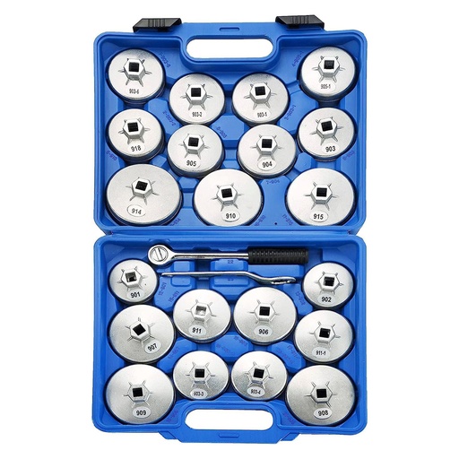 [CSDTXX00015] GEC TOOLS DN-A1013 23PCS Aluminum Oil Filter Cap Wrench Set – Multi-Size for Asian & European Cars