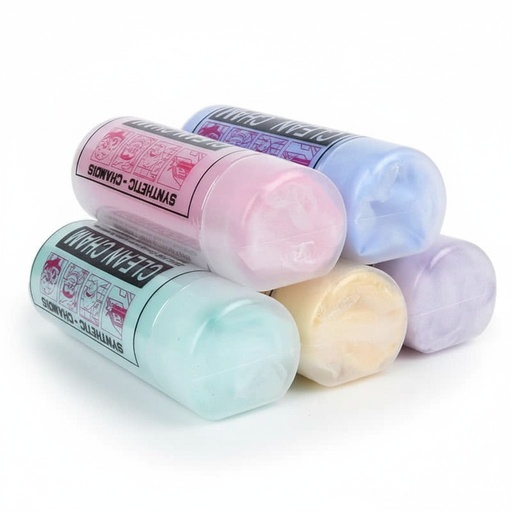 [1303109] فوطة جلد غزال تغليف داخل علبة بلاستيك مقاس صغير BR/CLEAN CHAM SMALL