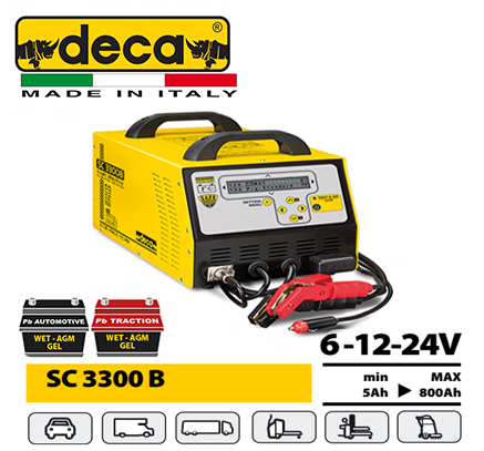 [ESBCXX00009] DECA SC 3300B Professional Microprocessor-Controlled Battery Charger & Starter 6-12-24V / 5>800Ah