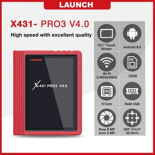 [CSDSXX00003] جهاز كشف اعطال ماركة لانش موديل X-431 PRO3 (تحديث مجاني 3 سنوات) - شاشة 10.1 بوصة