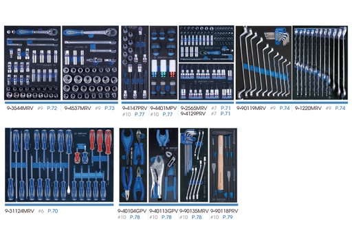 [HPWTXX00049] KING TONY 934-010MRVD 286 PCS Tool Trolley Cart Set For 7 & 5 Drawers Trolley