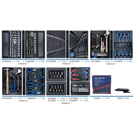 [170112] KING TONY 932-008MRD 179 PCS Tool Trolley Cart Set For 7 & 5 Drawers Trolley