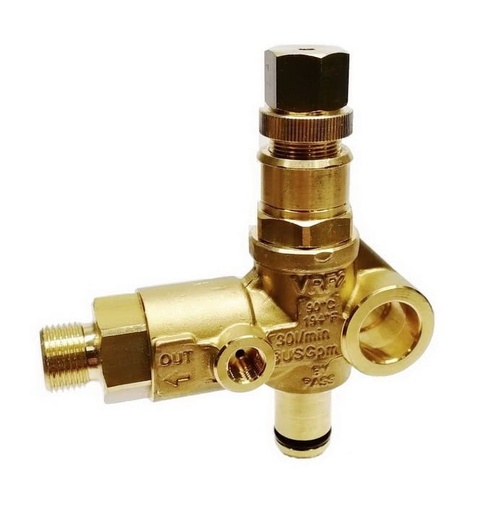 [CWBVXX00014] MV VRF2 Brass Unloader Valve By-pass Without Knob 220Bar 30L/Min (3/8 Inch)