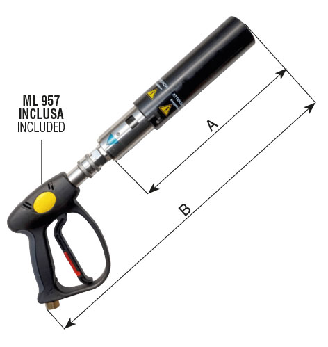 [7048] MV High Pressure Multifunction Lance (Nozzle Size 015) 3 Systems (Cone-Fan-Foam) 280 Bar 50L/Min